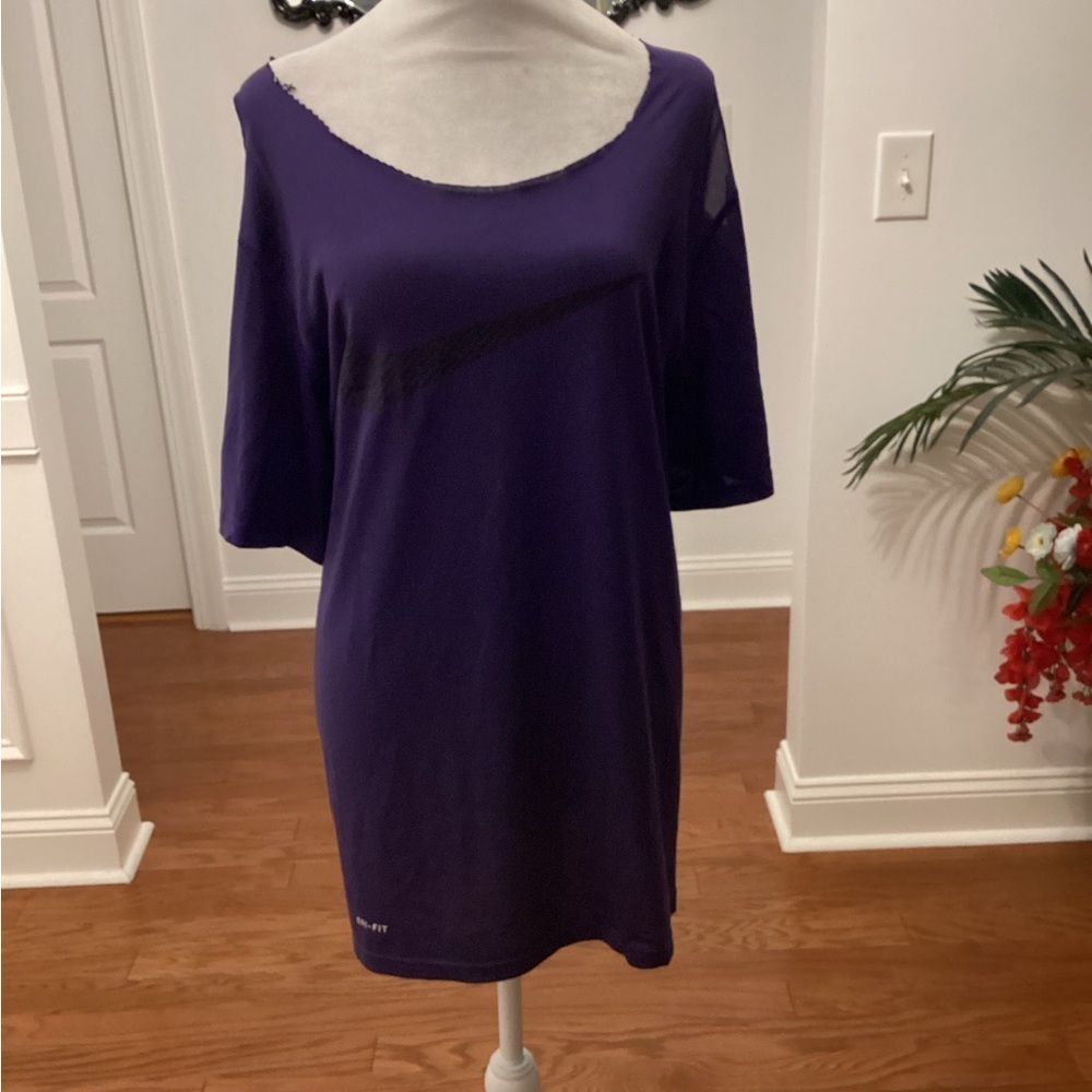 Raw  Crew Neck Hem Purple Cold Shoulder Tee Shirt